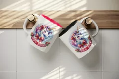 Watercolor cute unicorn sparkling horn Christmas Magical Moments quote print 20oz tumbler skinny mug wrap clipart t-shirt sublimation printable design