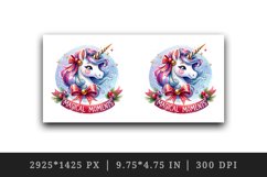 Watercolor cute unicorn sparkling horn Christmas Magical Moments quote print 20oz tumbler skinny mug wrap clipart t-shirt sublimation printable design