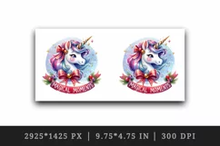 Watercolor cute unicorn sparkling horn Christmas Magical Moments quote print 20oz tumbler skinny mug wrap clipart t-shirt sublimation printable design