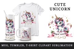 Watercolor cute unicorn sparkling horn Christmas Magical Moments quote print 20oz tumbler skinny mug wrap clipart t-shirt sublimation printable design