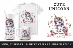 Watercolor cute unicorn sparkling horn Christmas Magical Moments quote print 20oz tumbler skinny mug wrap clipart t-shirt sublimation printable design