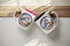 Watercolor cute unicorn sparkling jewels treasure hunting in cave print 20 oz tumbler skinny mug wrap clipart t-shirt sublimation printable design