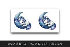 Watercolor cute unicorn starry night sky dozing on moon pillow print 20 oz tumbler skinny mug wrap clipart t-shirt sublimation printable design