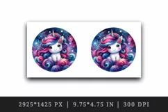 Watercolor cute unicorn vibrant mane swirling galaxies exploring cosmos print tumbler skinny mug wrap clipart t-shirt sublimation printable design