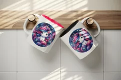 Watercolor cute unicorn vibrant mane swirling galaxies exploring cosmos print tumbler skinny mug wrap clipart t-shirt sublimation printable design