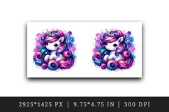 Watercolor cute unicorn vibrant mane swirling galaxy exploring cosmos print 20 oz tumbler skinny mug wrap clipart t-shirt sublimation printable design