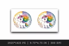 Watercolor cute unicorn with mane that changes colors season beauty print 20 oz tumbler skinny mug wrap clipart t-shirt sublimation printable design