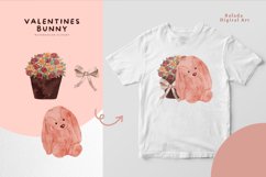 Watercolor Cute Valentines Bunny Clipart PNG illustrations