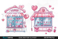 Watercolor Cute Valentines Candy Shop Set Clipart Product Image 1