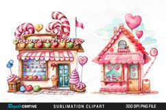 Watercolor Cute Valentines Candy Shop PNG Clipart Product Image 1