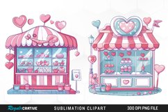 Watercolor Cute Valentines Candy Shop Set Clipart Product Image 1