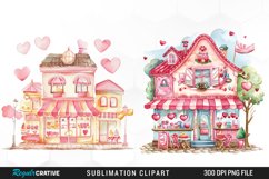 Watercolor Cute Valentines Candy Shop Clipart Product Image 1