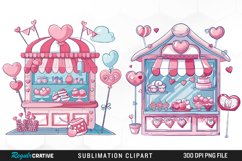 Watercolor Cute Valentines Candy Shop Graphic Clipart Product Image 1