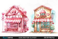 Watercolor Cute Valentines Candy Shop Clipart Product Image 1