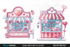 Watercolor Cute Valentines Candy Shop Graphic Clipart Product Image 1