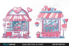 Watercolor Cute Valentines Candy Shop Graphic Clipart Product Image 1