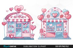 Watercolor Cute Valentines Candy Shop Set Clipart Product Image 1