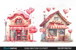 Watercolor Cute Valentines Candy Shop Clipart Product Image 1