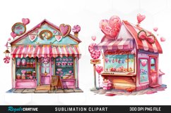 Watercolor Cute Valentines Candy Shop PNG Clipart Product Image 1