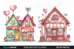 Watercolor Cute Valentines Candy Shop Clipart Product Image 1