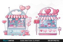 Watercolor Cute Valentines Candy Shop Graphic Clipart Product Image 1