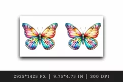 Watercolor cute vibrant butterfly summer insect print 20 oz tumbler skinny mug wrap clipart t-shirt sublimation printable design