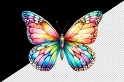 Watercolor cute vibrant butterfly summer insect print 20 oz tumbler skinny mug wrap clipart t-shirt sublimation printable design