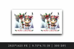 Watercolor cute viking ax decorated Merry Christmas greeting quote print 20 oz tumbler skinny mug wrap clipart t-shirt sublimation printable design