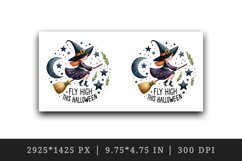 Watercolor cute witch broomstick stars Fly High this Halloween quote print 20 oz tumbler skinny mug wrap clipart t-shirt sublimation printable design