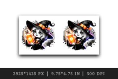 Watercolor cute witch hat holding glowing neon potion bottle Halloween print 20oz tumbler skinny mug wrap clipart t-shirt sublimation printable design