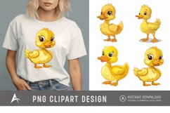 Watercolor Cute Yellow Duck Clipart Product Image 1