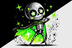 Watercolor cute zombie neon green cape superhero sparkles Halloween print 20 oz tumbler skinny mug wrap clipart t-shirt sublimation printable design