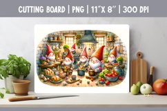 Watercolor Kitchen Cutting Board Sublimation Design | Gnomes Product Image 1