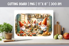 Watercolor Kitchen Cutting Board Sublimation Design | Gnomes Product Image 1