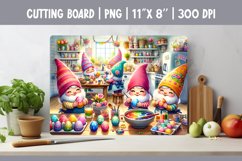 Easter Kitchen Cutting Board Sublimation Design | Gnomes Product Image 1