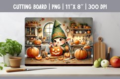 Autumn Kitchen Cutting Board Sublimation Design | Gnome Product Image 1