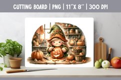 Autumn Kitchen Cutting Board Sublimation Design | Gnome Product Image 1