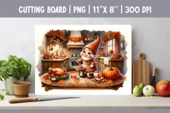 Thanksgiving Kitchen Cutting Board Sublimation Design Gnome Product Image 1