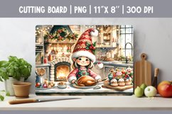 Christmas Kitchen Cutting Board Sublimation Design Gnome Product Image 1