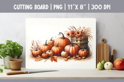 Autumn Pumpkins Kitchen Cutting Board Sublimation Design Product Image 1