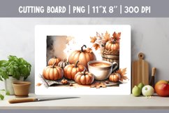 Autumn Pumpkins Kitchen Cutting Board Sublimation Design Product Image 1