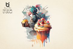 CyberPunk Cupcakes Sublimatione Bundle, 4 PNG File Product Image 5