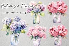 Hydrangea Flowers Watercolor Clipart Product Image 1