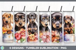 Bundle of six Wild Flowers Dachshunds Tumbler designs.