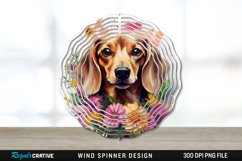 Watercolor Dachshund Dog Wind Spinner Sublimation PNG Design Product Image 1