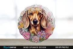 Watercolor Dachshund Dog Wind Spinner Sublimation PNG Design Product Image 1