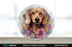 Watercolor Dachshund Dog Wind Spinner Sublimation PNG Design Product Image 1