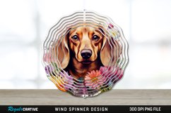 Watercolor Dachshund Dog Wind Spinner Sublimation PNG Design Product Image 1