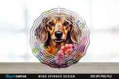 Watercolor Dachshund Dog Wind Spinner Sublimation PNG Design Product Image 1