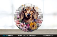 Watercolor Dachshund Dog Wind Spinner Sublimation PNG Design Product Image 1